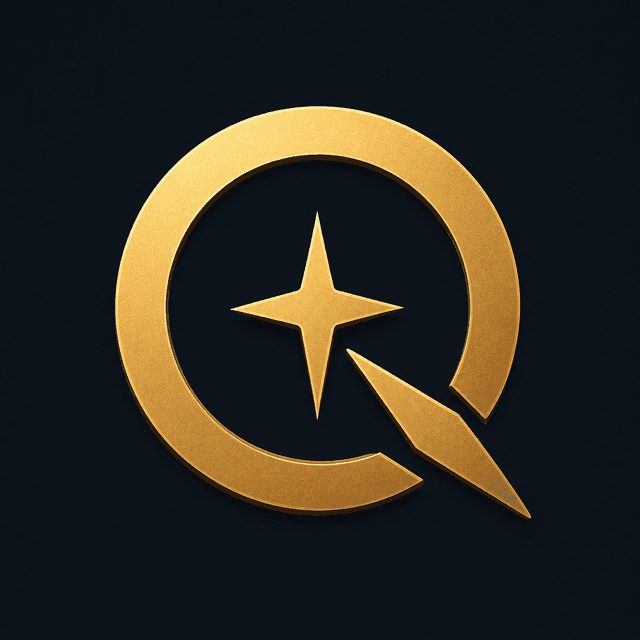 Quest app icon with a gold compass mark